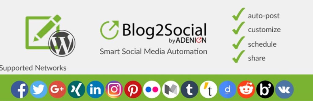 WordPressの投稿を色々なSNSサイトに一斉投稿できる便利プラグイン！｜Blog2Social: Social Media Auto Post & Scheduler